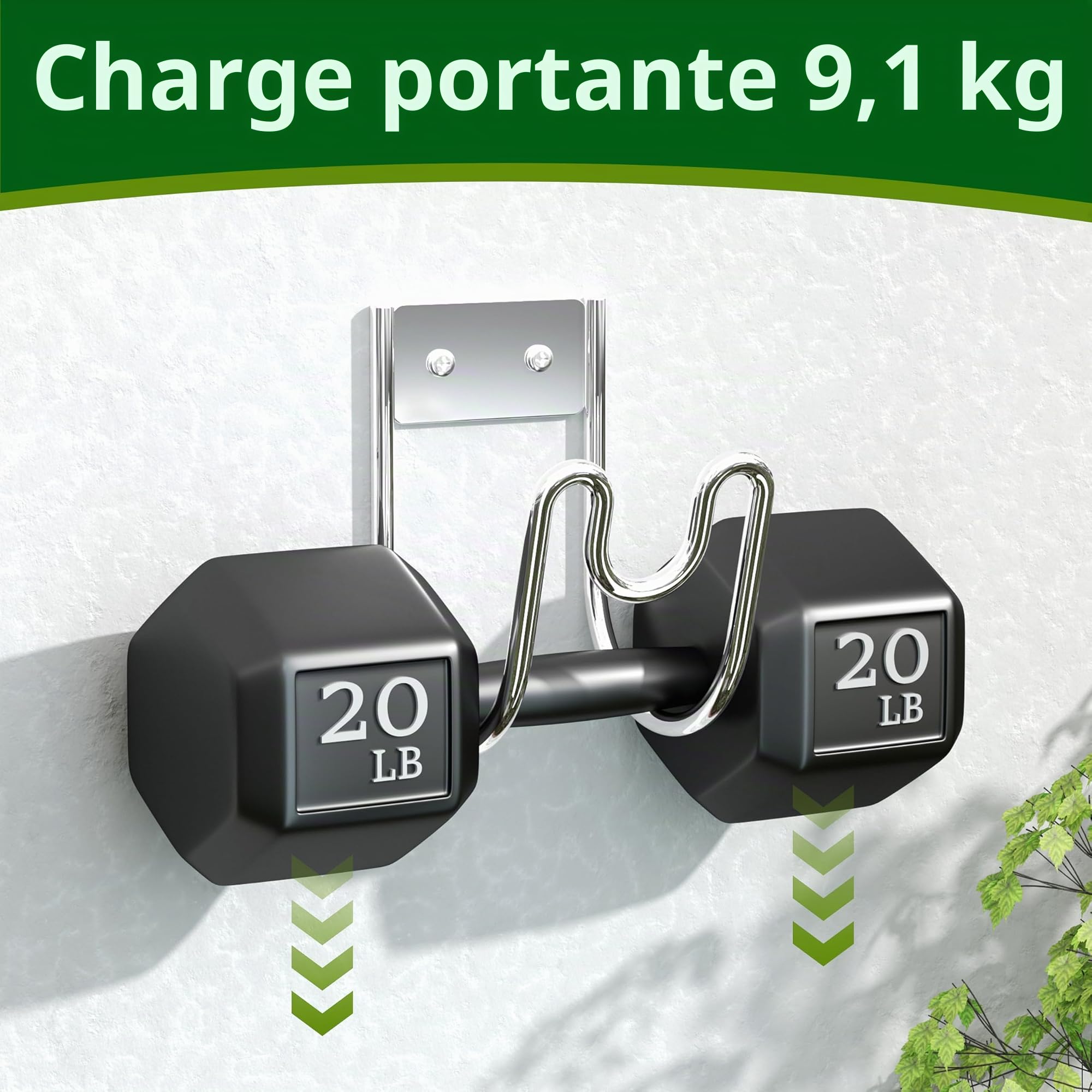 Support de Tuyau en Acier Inoxydable 304 : Support Mural pour Tuyau d’Arrosage – Porte-Tuyau pour Tuyau d’Eau, Rallonge Électrique et Tuyau d’Aspirateur | 1 Pièce