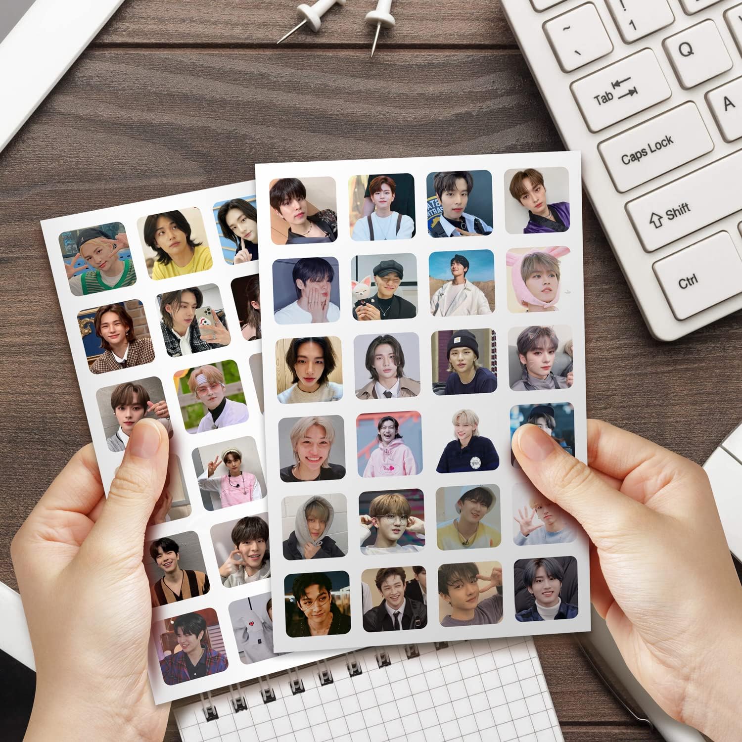 NS Trading Stray Kids Cute Small Photo Stickers Set of 4 Sheets (96 Stickers), Vinyl-Self-Adhesive