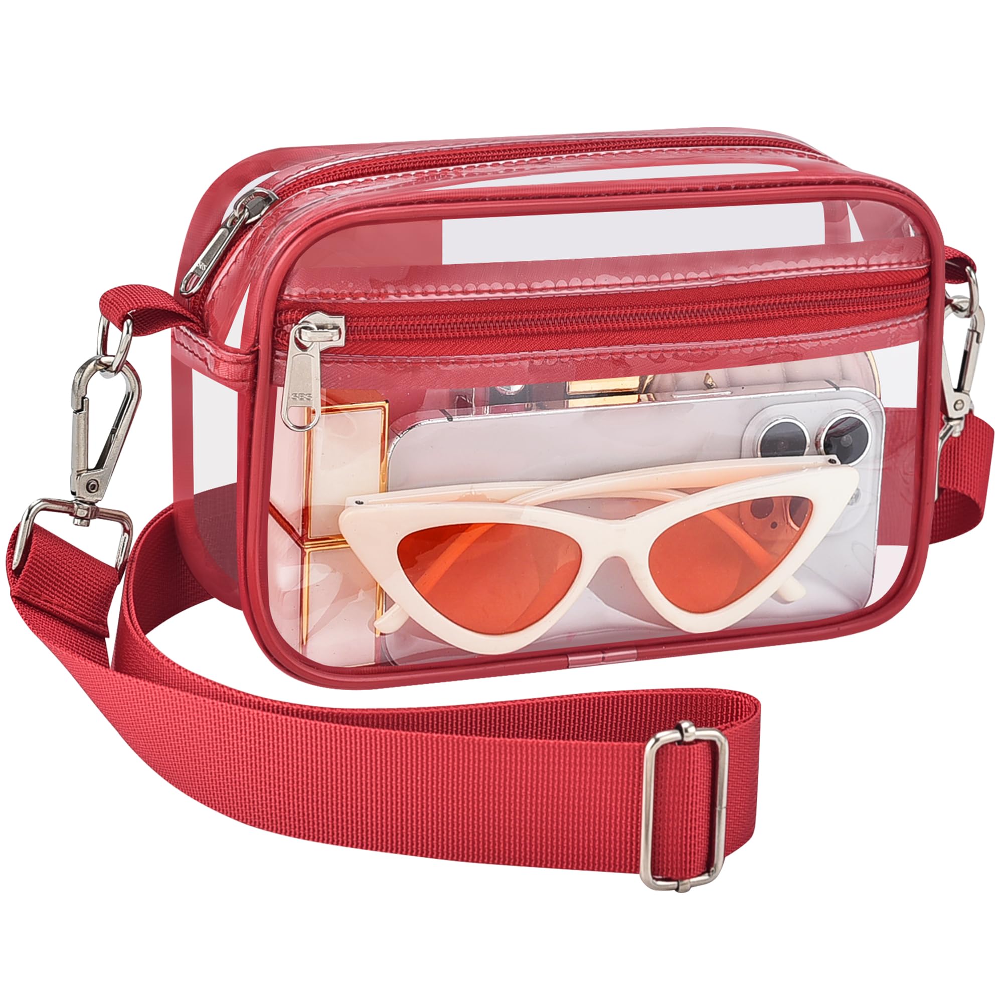 Bagenius Clear Bag for Stadium Events Clear Purse with Removable Strap Transparent Handbag for Concert and Sport Events