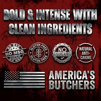 Bearded Butchers Bold Blend, 64 oz Bulk Bag Primal Salt, Garlic & Spice Blend for Steaks, Burgers, Roasts, Game Meats, Fries No MSG, Gluten-Free, No Sugar, Ideal for Meals