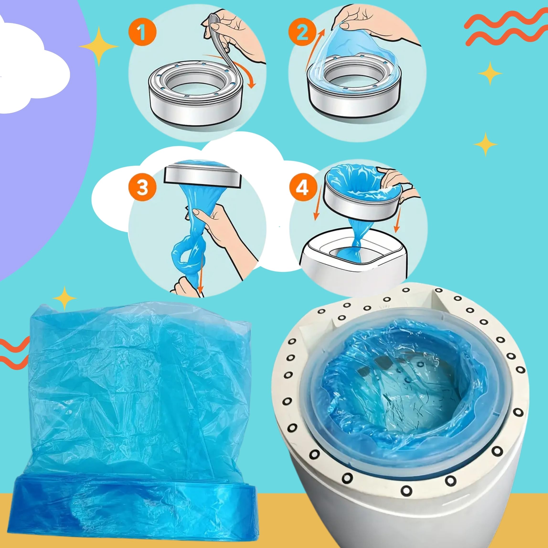 Ricarica compatibile con mangiapannolini Tommee Tippee Twist & Click, Sangenic Tec e Simplee – Confezione da 12 ricariche