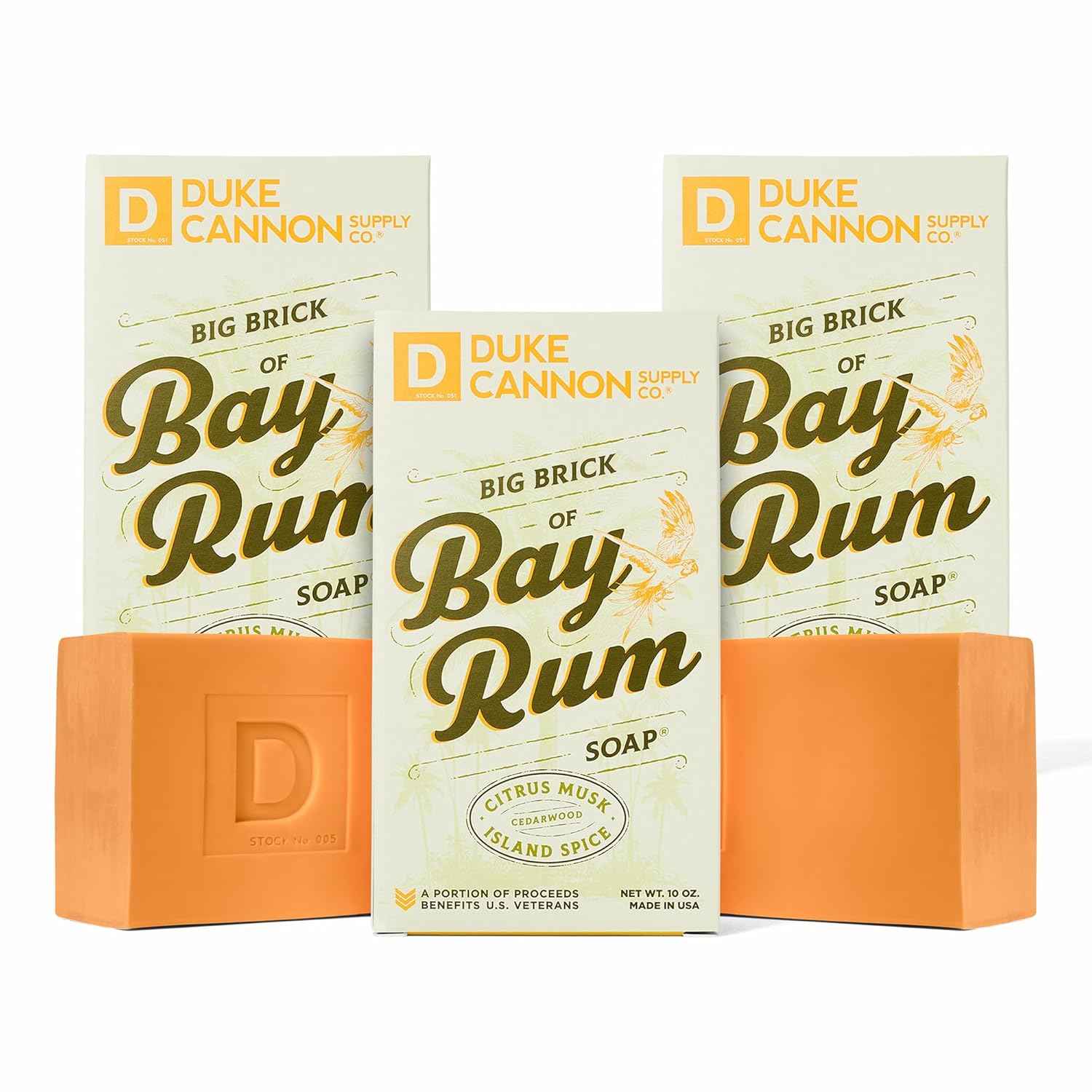 Duke Cannon Supply Co Big Brick of Soap for Men Bay Rum Citrus Musk Cedarwood Scent Extra Large