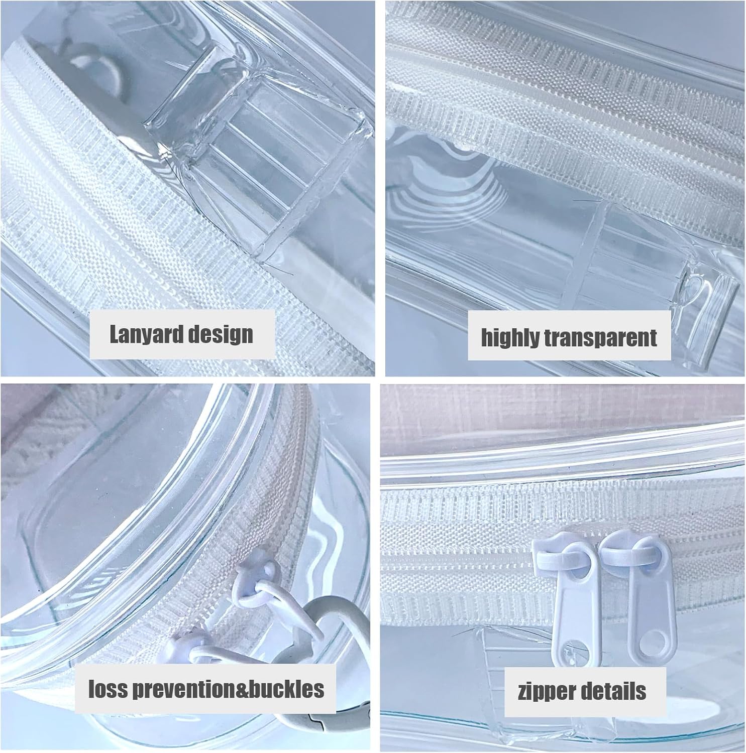 Clear Doll Case with Keychain and Adjustable Strap, Waterproof Crossbody Bag for Blind Box Collectibles - Dustproof PVC Display Cover (Transparent, 6.9inch/17.5cm)