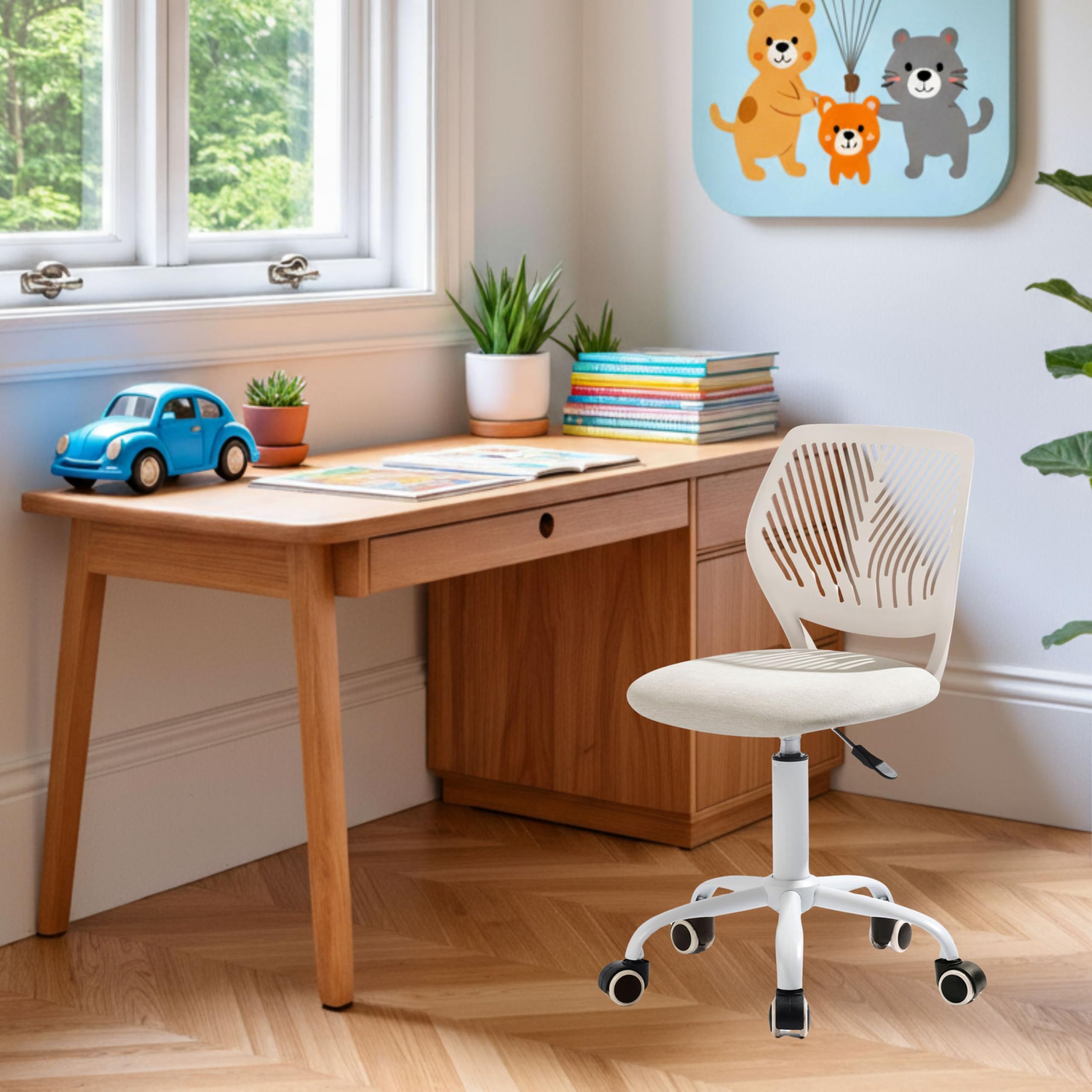 FurnitureR Kinderdrehstuhl - Höhenverstellbarer Schreibtischstuhl Bis 100kg