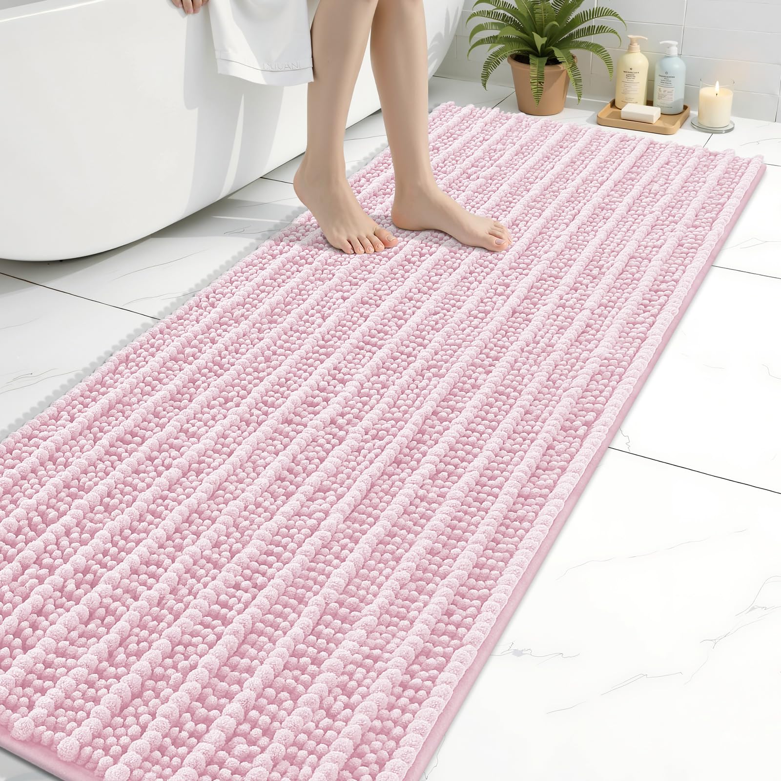Arotive Bathroom Rugs Mat 70x24, Soft Absorbent Chenille Shaggy Bath Mat