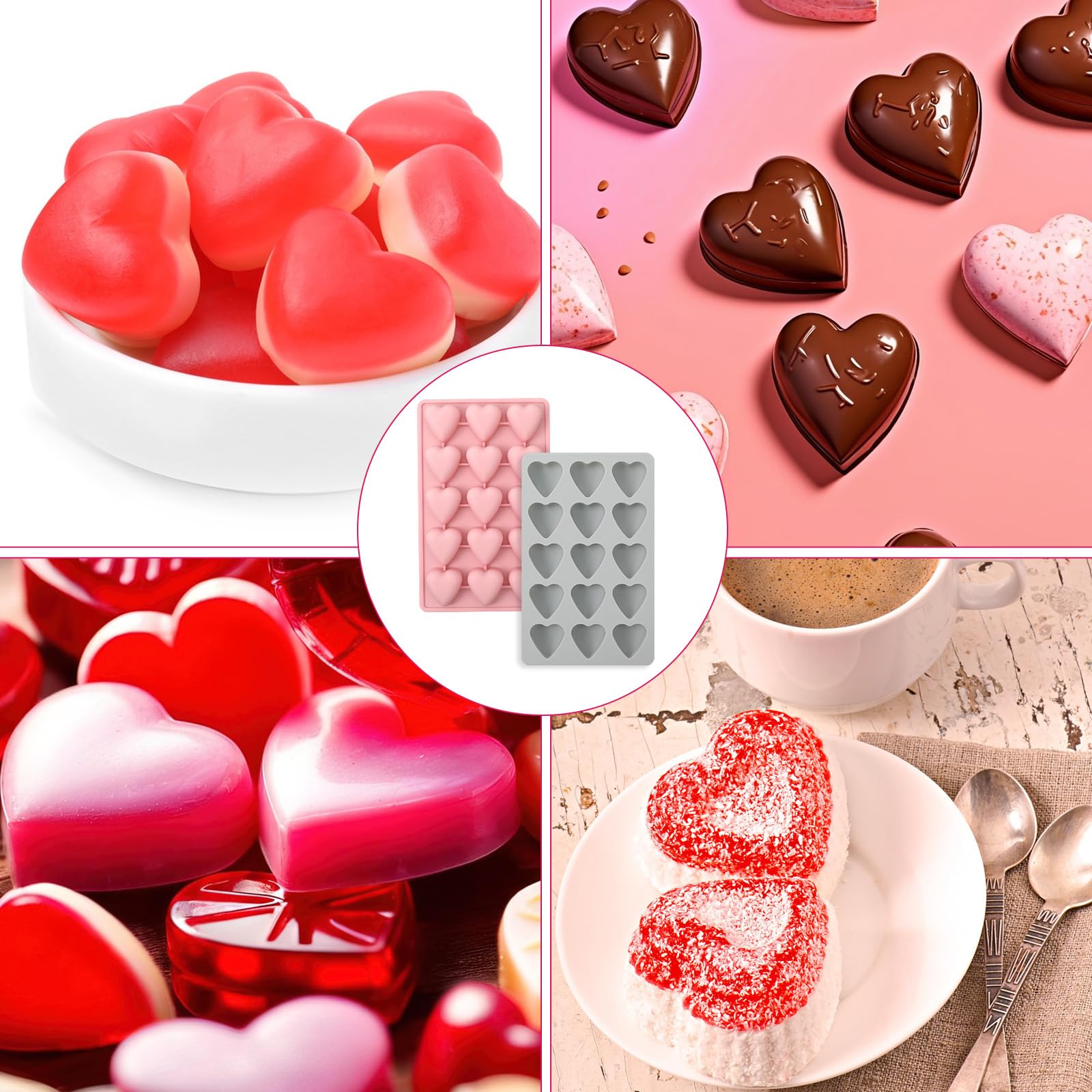 1 Moule à Chocolat En Silicone 13 Cavités En Forme De Cœur Moule à