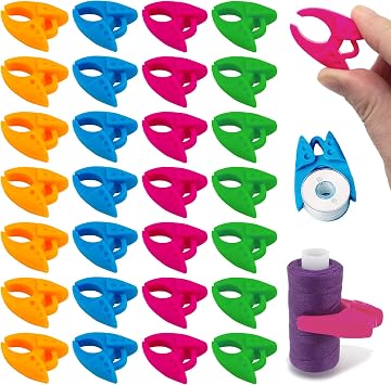 100pcs 4 Colors Sewing Bobbin Holder Clips Silicone Bobbin Spool Clips Sewing Supplies for Embroidery Quilting Thread Spools Organizing 4color-100pcs
