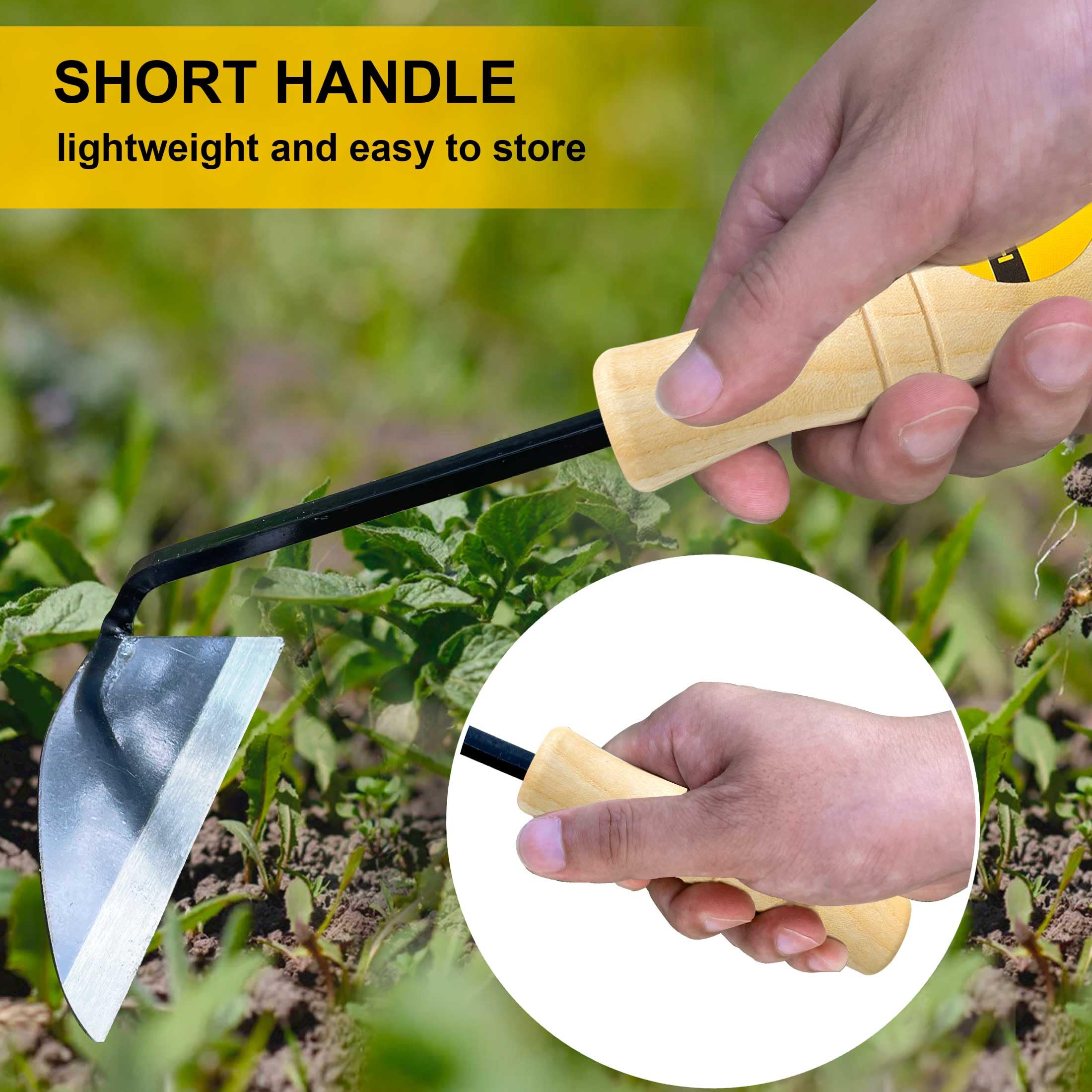 Hanpex - Herramientas de jardinería de hoja ancha: las azadas de mano de alta calidad tienen un borde muy afilado para un trabajo rápido