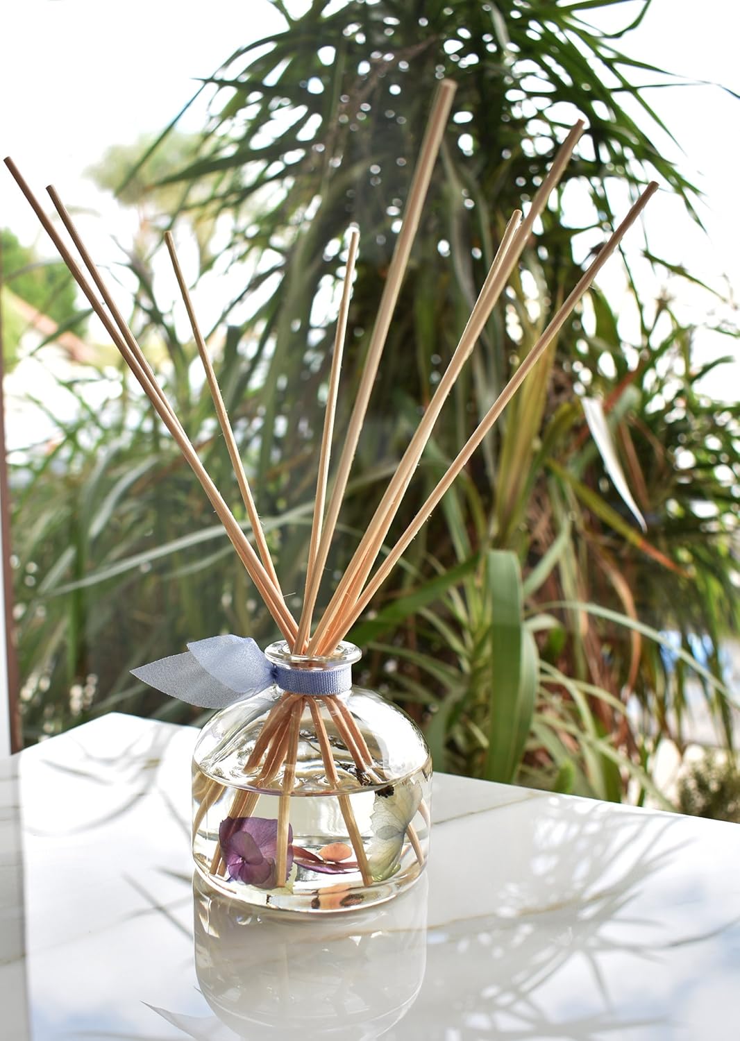 LOVSPA Reed Diffuser Set, Calm Spanish Blue Lavender Scented Oil Diffuser with Sticks, Home Fragrance Accessories for Bathroom Shelf Decor, Aroma Diffusers for Home or Office Desk, USA Made - Image 5
