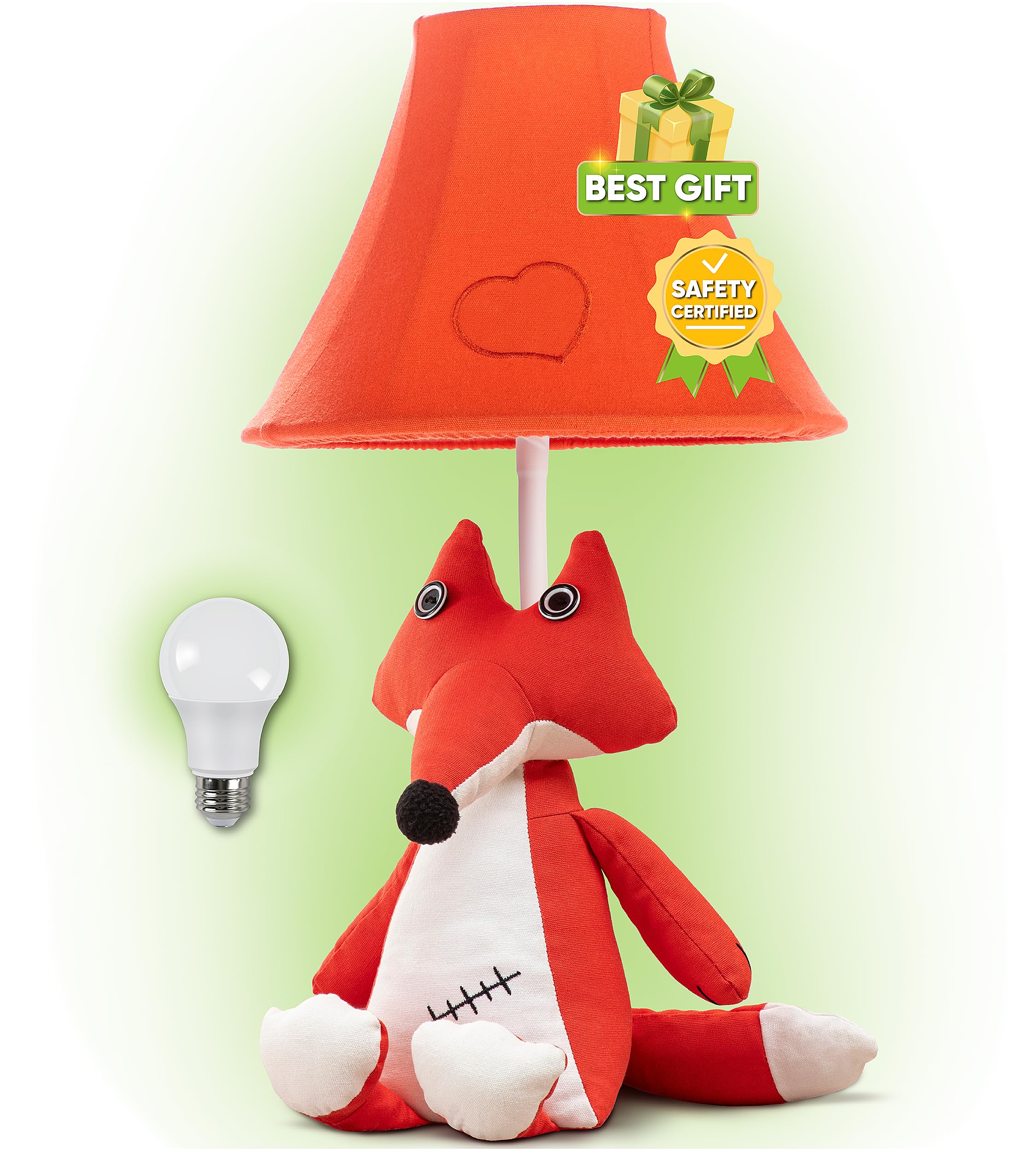 Fox Table Lamp for Kids Bedroom - Gift for All Ages, Cute Animal Lamp Toddler Girls Boys, Fox Room Decor Girls, Birthday Gifts Kids, Sister, Daughter, Niece, Sibling (w Bulb)
