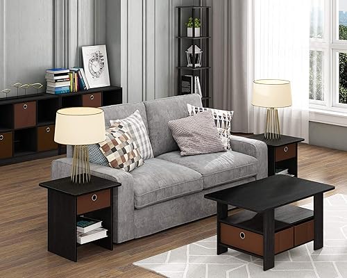 Miniatura 4 de Furinno Estantería Organizadora de Almacenamiento en Cubos Básica 3x2 con Contenedores, Espresso/Marrón Espresso/Marrón,Americano/Marrón