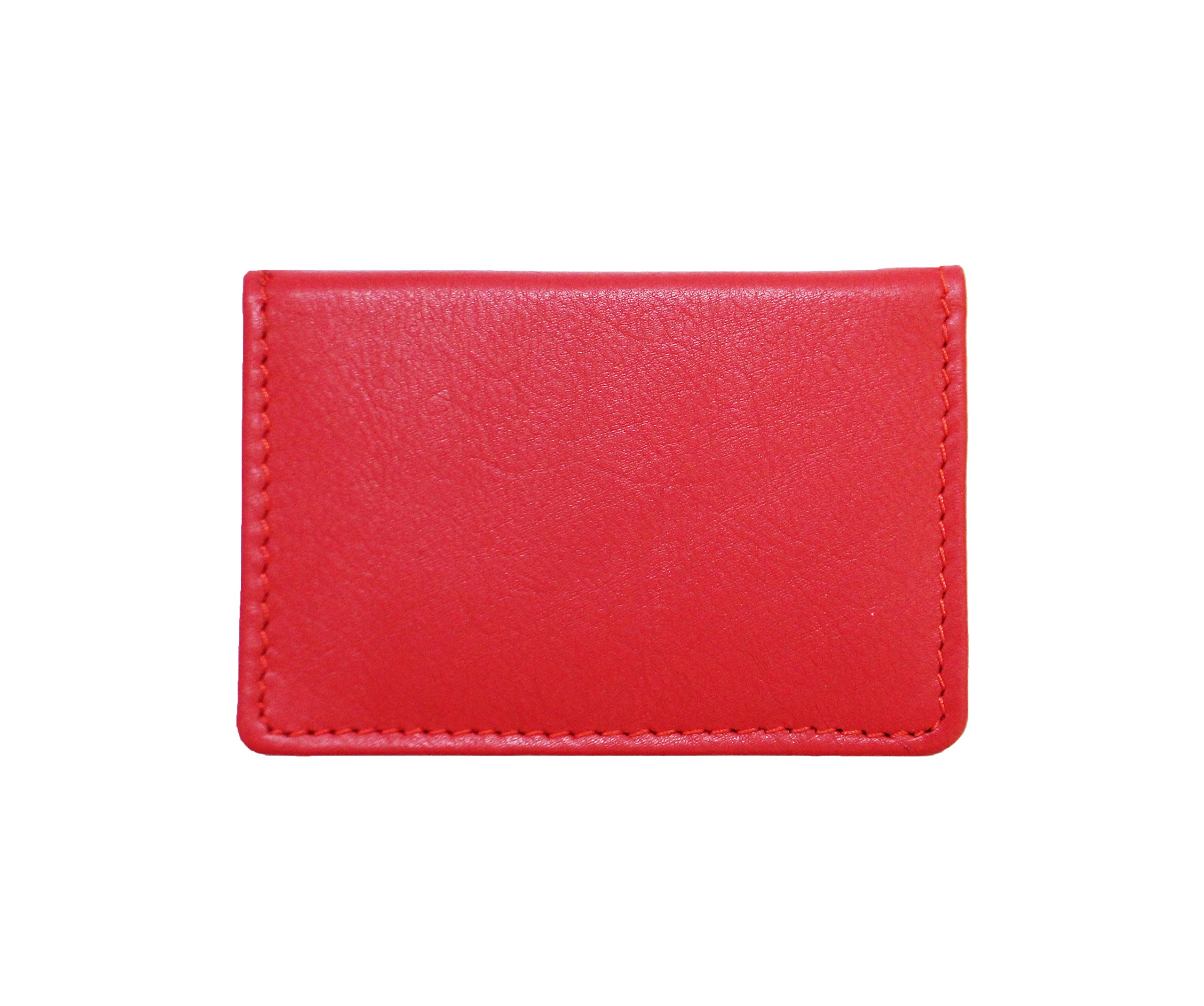 ASHLIN Genuine Leather Double ID Holder, Fire Engine Red [7503-48-47]