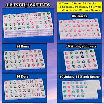 Pink Mahjong Tile Set 1.2-inch 166 American Mahjong Tile Set