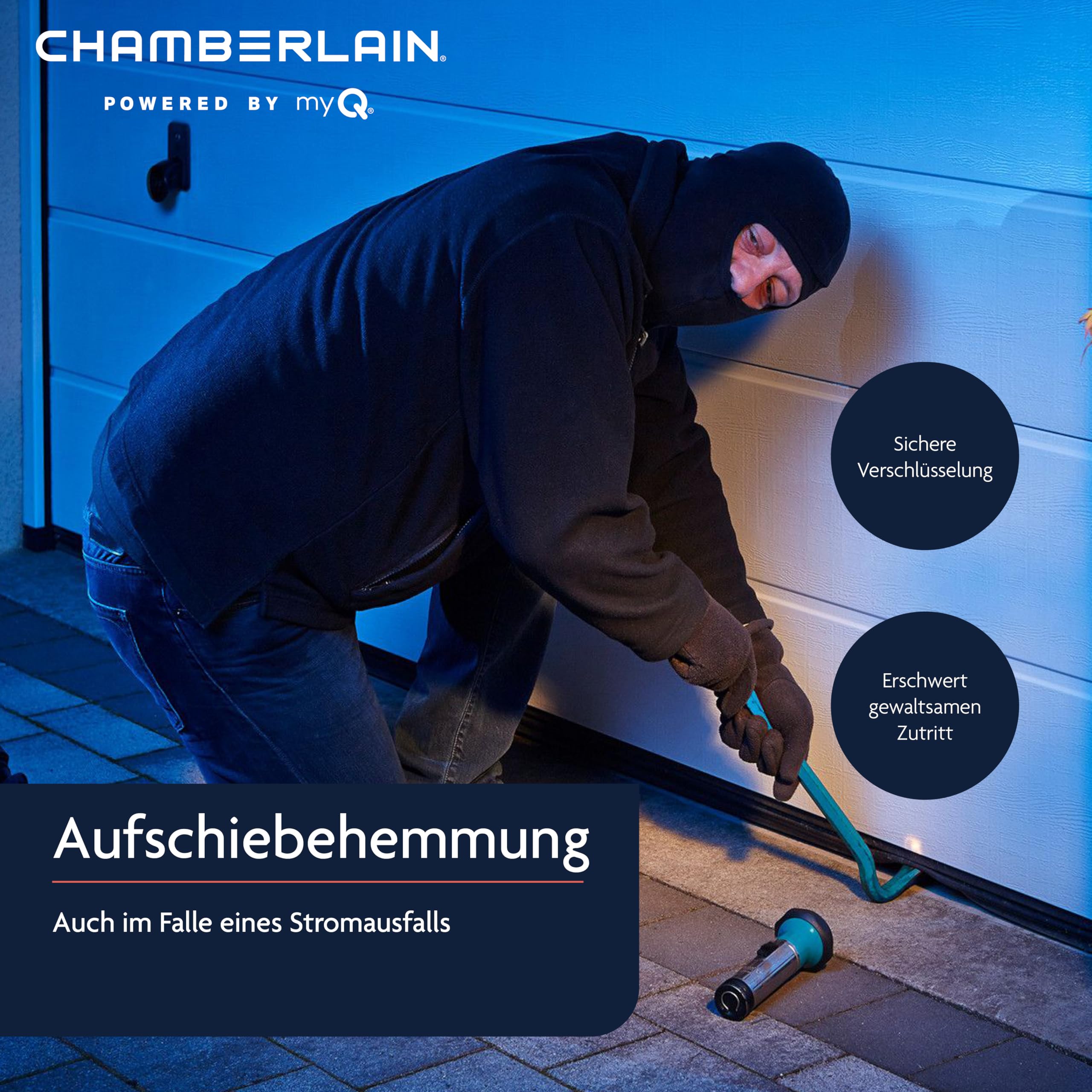 Chamberlain ML1040EV - Accionamiento para puerta de garaje - Silencioso y fuerte: 1000 N fuerza de tracción máx. 140 kg de peso de la puerta - Capacidad para Smart Home - Montaje sencillo - Incluye