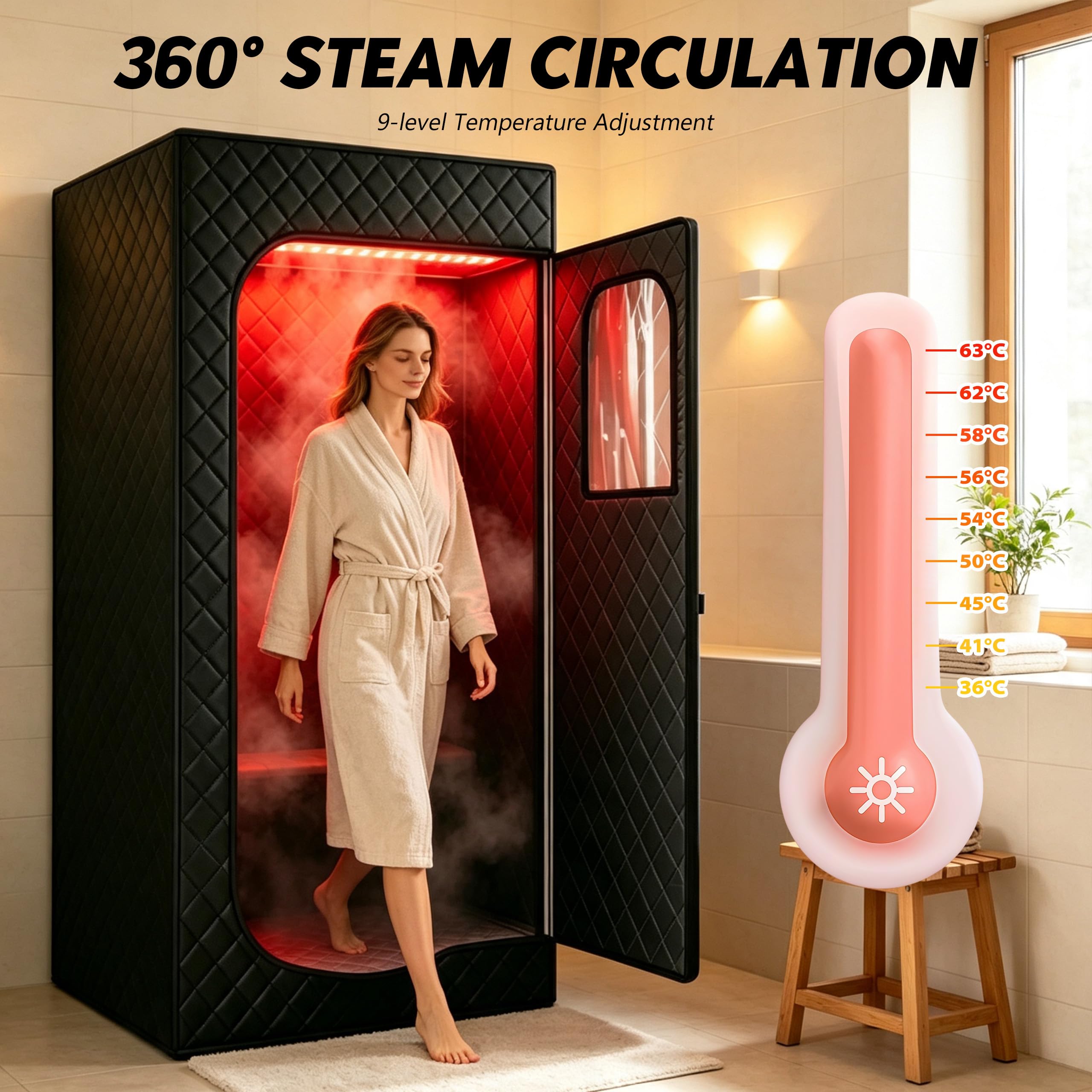Przenośny namiot do sauny, 3 litry generator pary ze stali