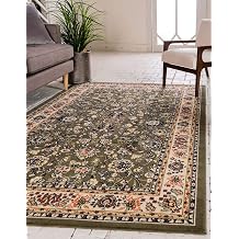 Unique Loom Sialk Hill Collection Area Rug - Washington (5' 3" x 8' Rectangle Green/Hunter Green)
