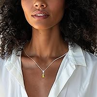 Vista 38 de 925 Sterling Silver Gemstone Necklace - Gemstone Teardrop Necklace - Birthstone Necklace for Women Silver - Pear Gemstone Pendant - Silver Jewelry