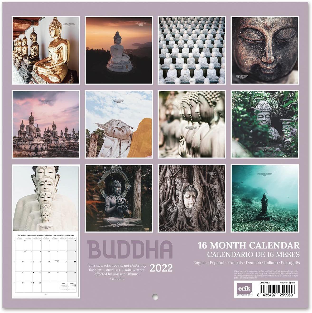 Grupo Erik: Official The Buddha 2022 Wall Calendar, 12' x 12' Square, Family Calendar, Natural Wonders Travel Calendar - Image 3