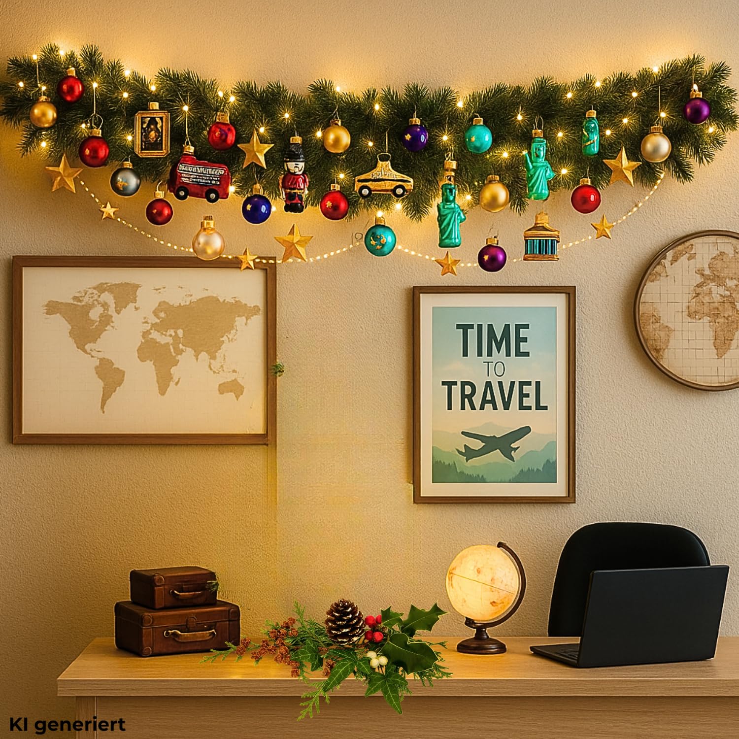 Dekohelden24 Lauschaer Christbaumschmuck - 24er Set Christbaumkugeln Lauscha, Glaskugeln, Glasornamente Weltreise - Baumschmuck zum Adventskalender befüllen, aus Lauscha, Größe: 3 cm je Ornament.