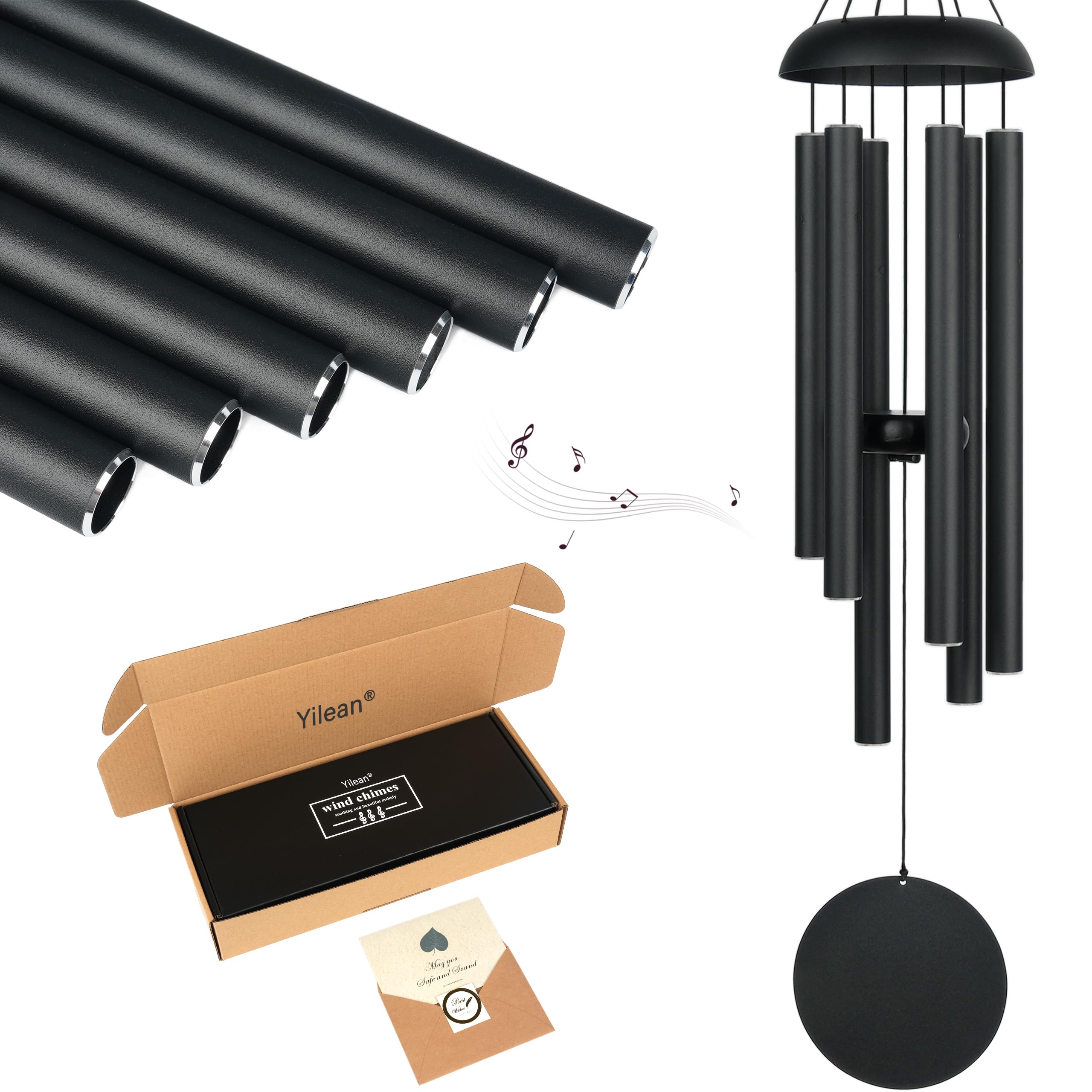 Yilean Memorial Wind Chimes for Outside Deep Tone 32" Windchimes Outdoors Decor Sympathy Wind Chimes for Loss of Loved One with Wind Catcher for