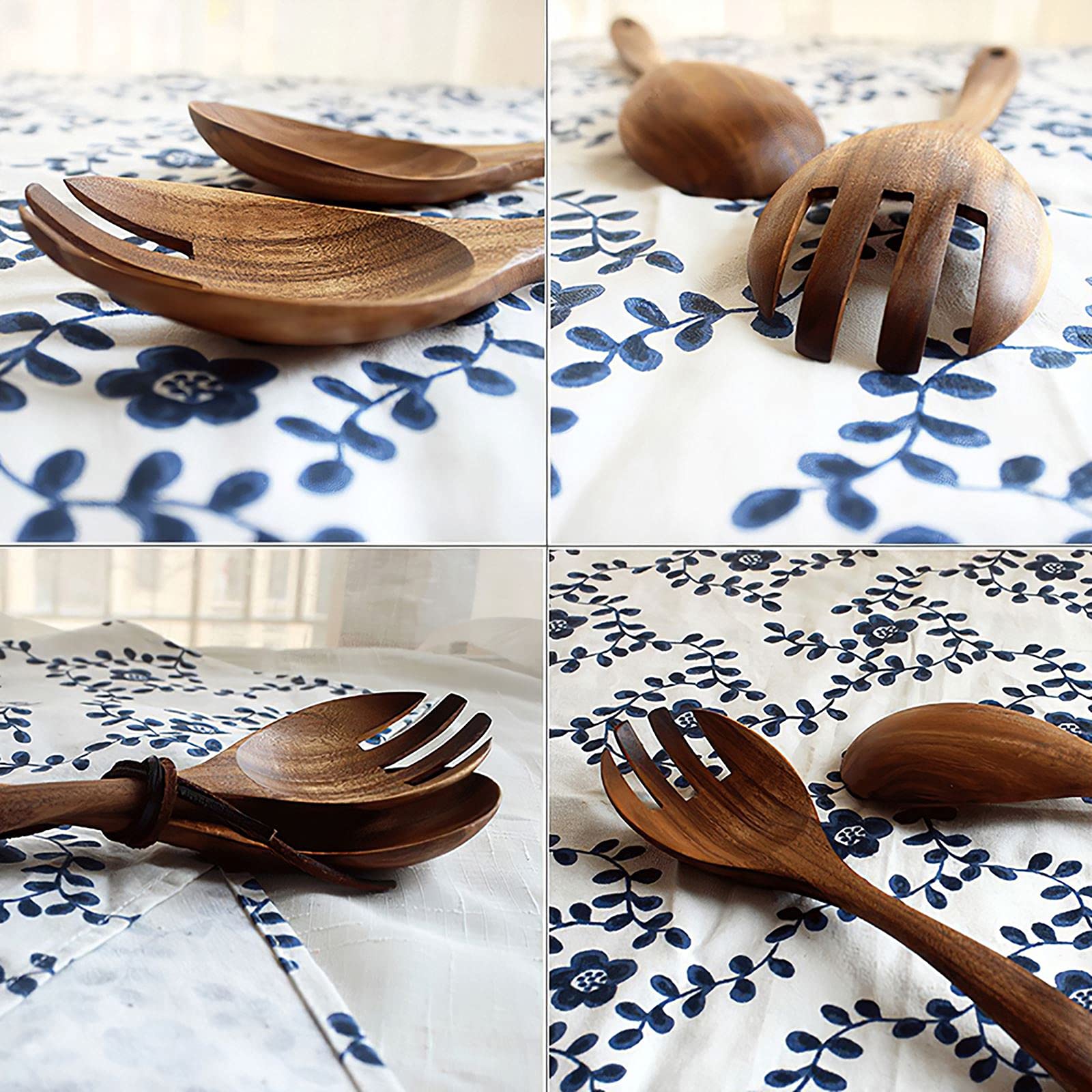 Tazón de Madera Natural Vajilla Fruta Ensalada Fideos de Fideos Arroz Cuenco de Madera Fruta de Madera Handicraft Cocina Cena Utensilio Cubiertos Set Tazón (Color : B)