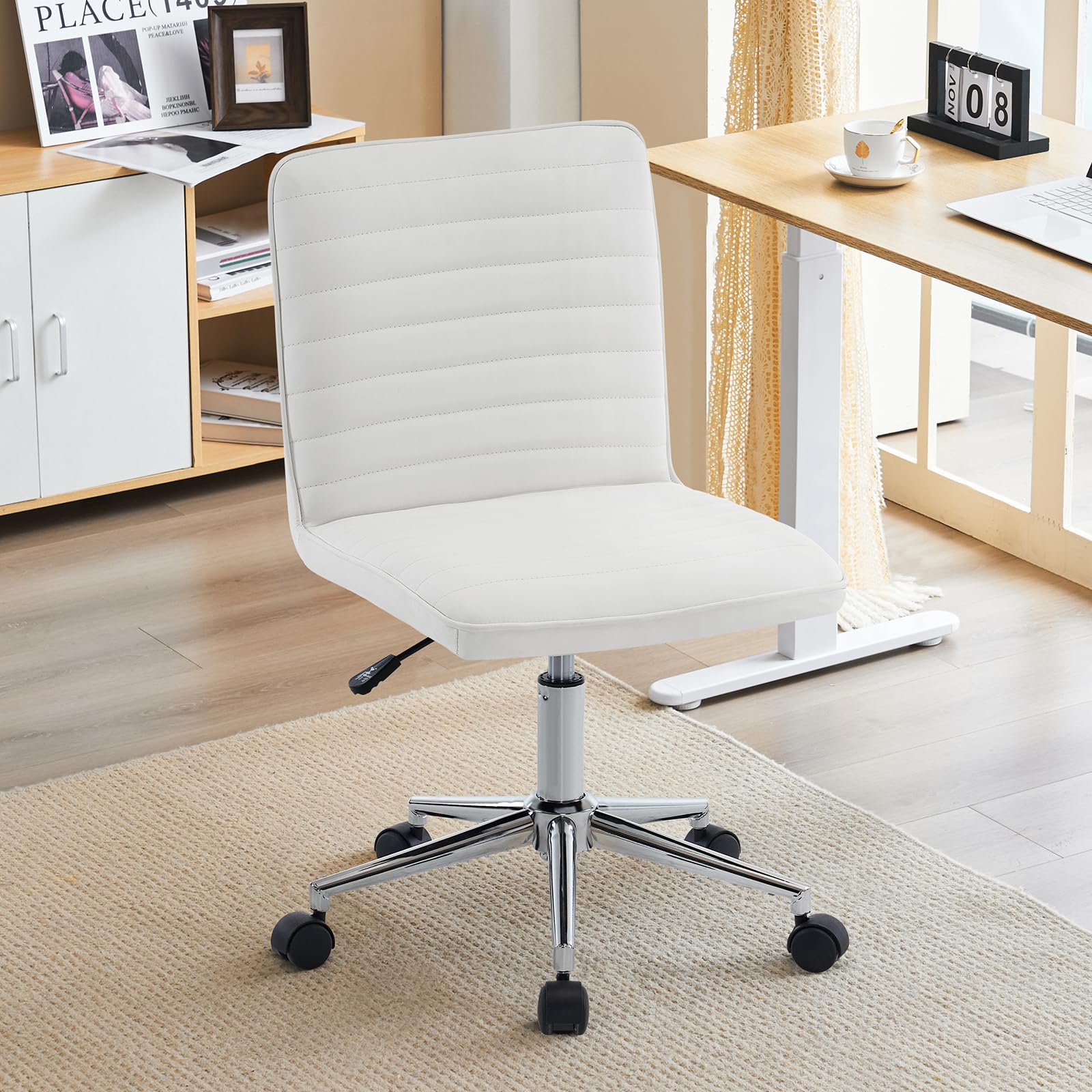 Furnimart Faux Leather Armless Chair