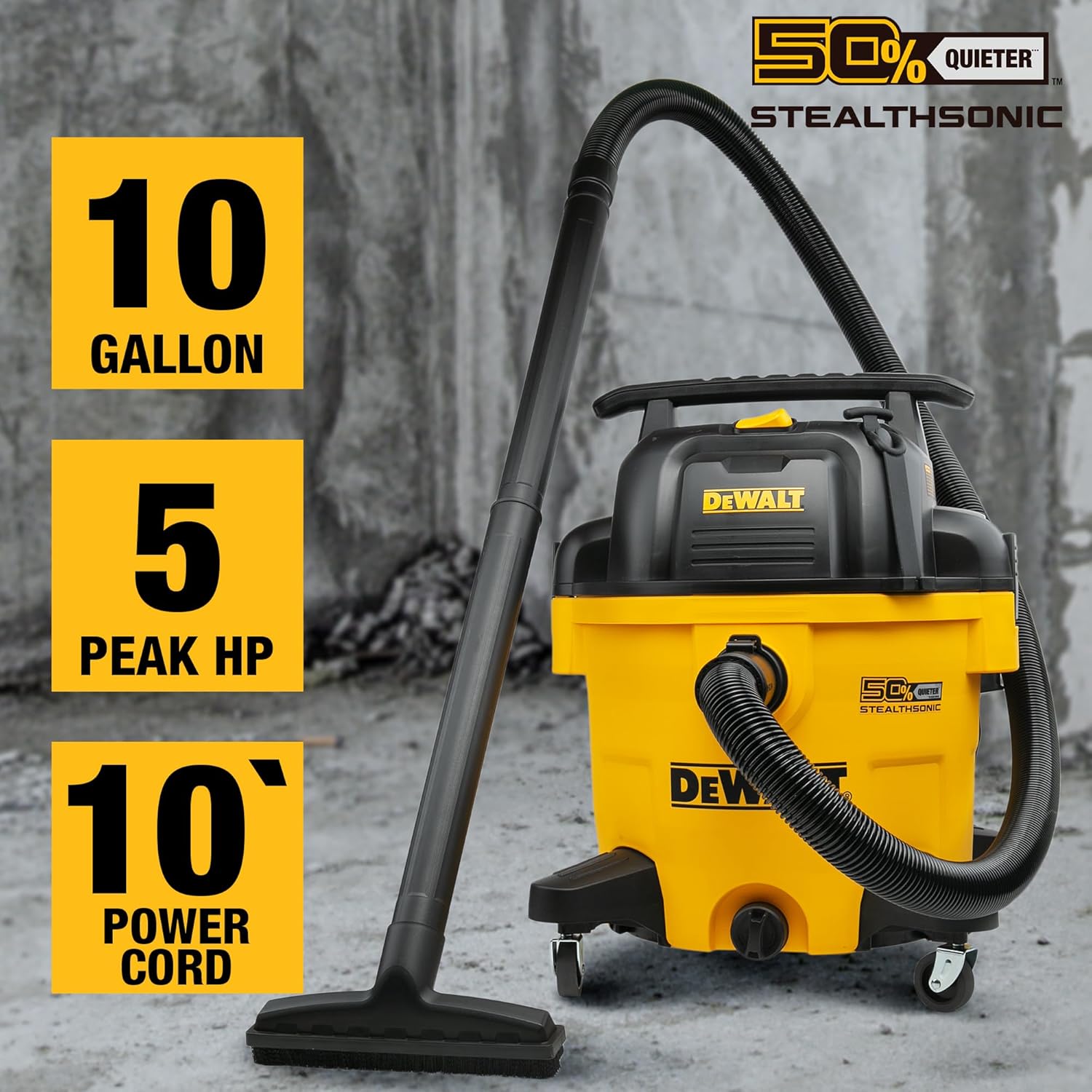 Unleash Powerful, Quiet Cleaning: DEWALT 10 Gallon Wet Dry Vacuum Review