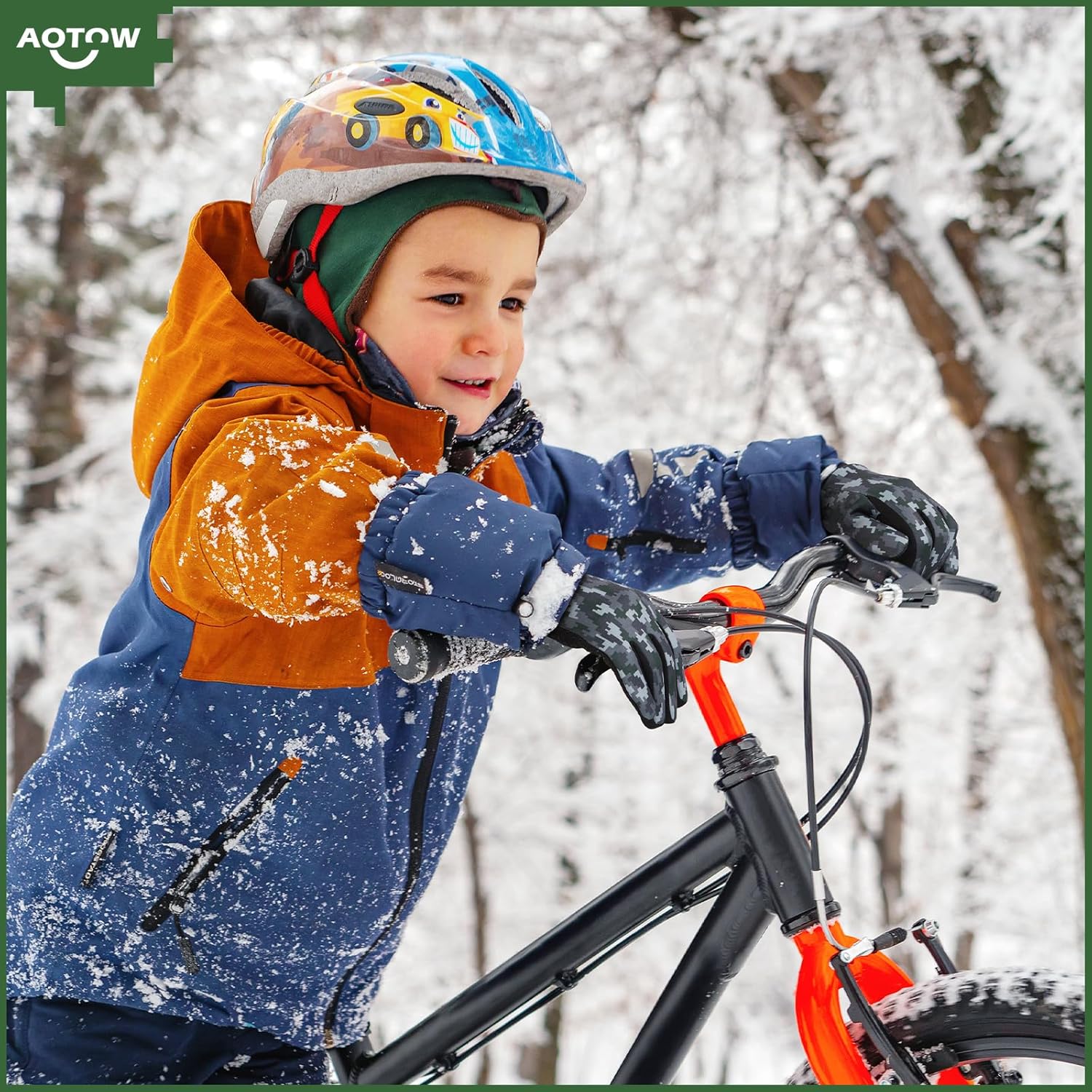 Kids Winter Warm Sports Gloves - Cold Weather Thermal Snow Bike Touch Screen Children Mittens Boys Girls - Image 6