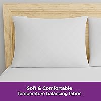 Vista 5 de Juego de 2 protectores de almohada AllerEase estándar/Queen – Equilibrio de temperatura, recomendado por alergólogos, protectores transpirables