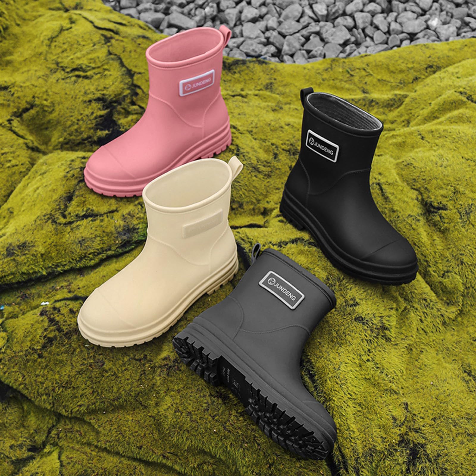 Botas de goma para mujer, impermeables, botas de lluvia, botas de agua Wellington, botas de goma, botas de goma, antideslizantes, para jardín, botas de lluvia, botines al aire libre, botas deslizantes