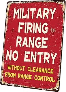Army Decor Military Firing Range Vintage Military Decor Metal Tin Signs Man Cave Art Cool Gifts for Men Veterans Soldier Tenant 8X12 Inches