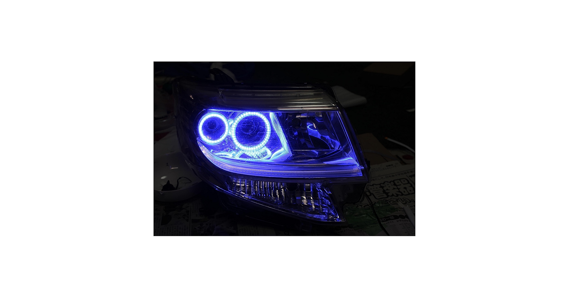 LA600sタントカスタムLEDヘッドライト流れるウィンカー2色発光乳白色加工 LA600sタントカスタムLEDヘッドライト流れるウィンカー2色発光
