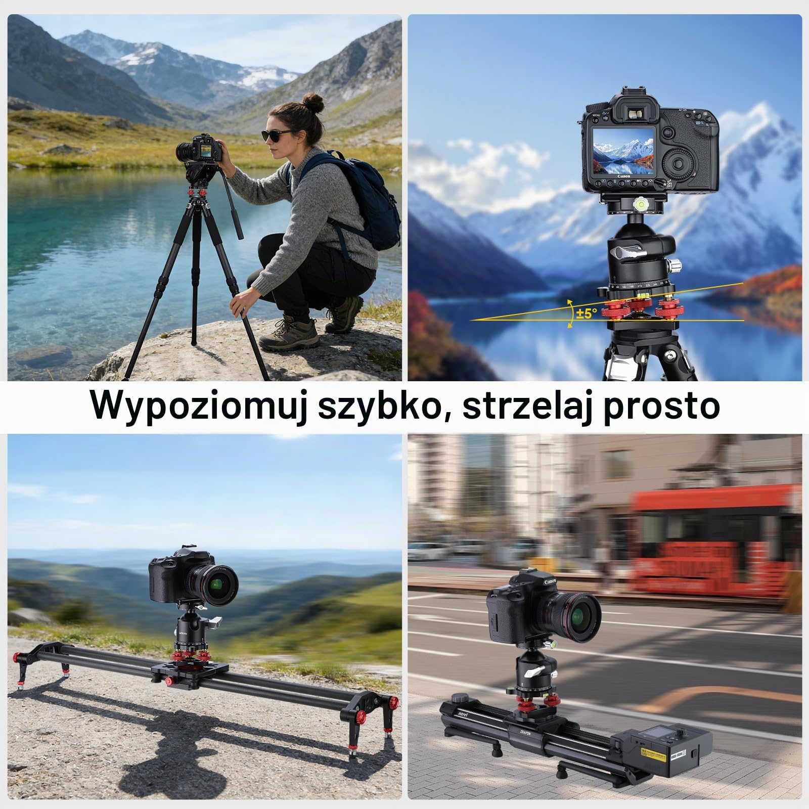 Statyw poziomujący z uchwytem do precyzyjnej regulacji +/-5 stopni do Seestar S50/głowicy panoramicznej, głowicy kulowej, głowicy wideo i statywu