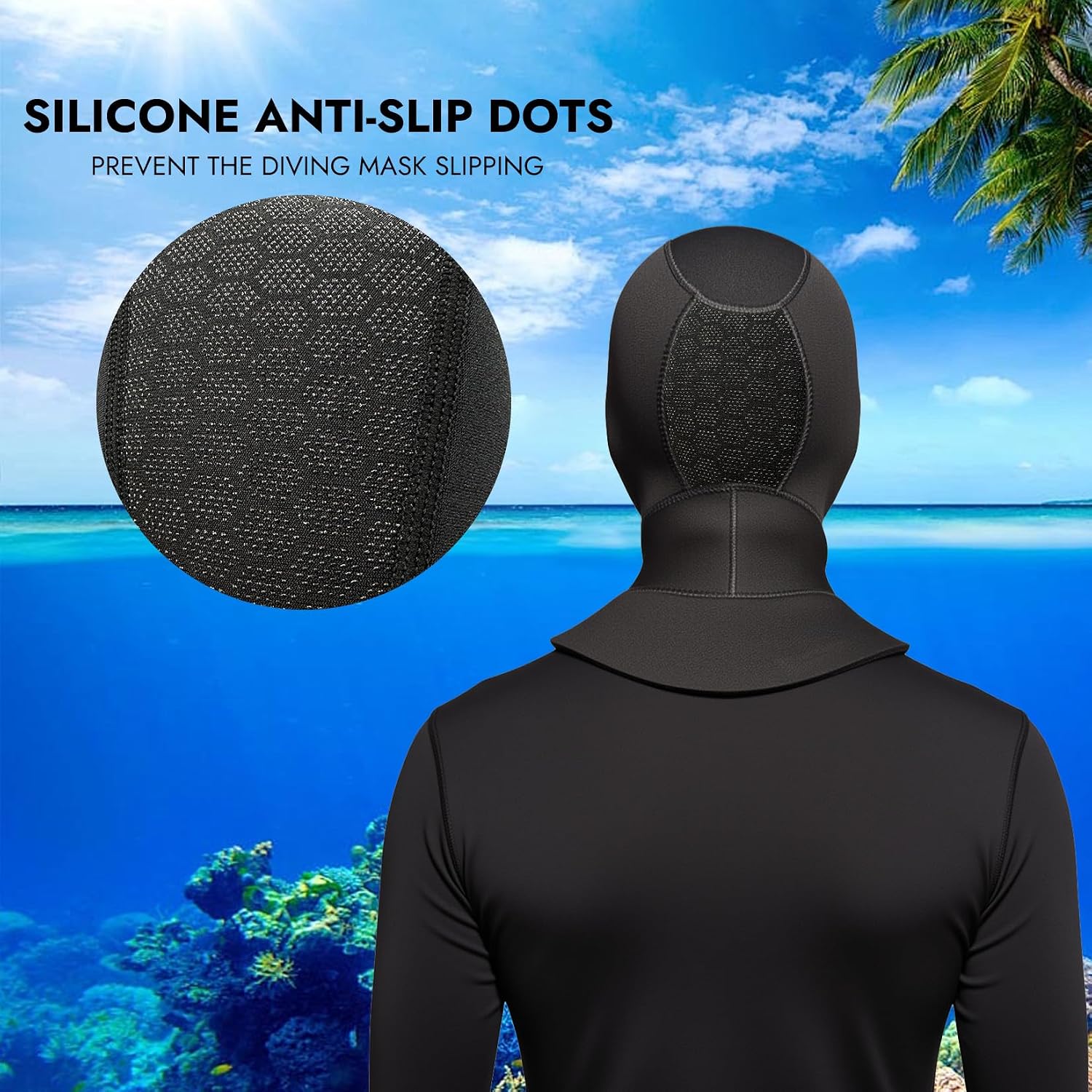 Diving Scuba Hood 3mm Thermal Neoprene Wetsuit Hood for Men Women Wetsuit Hat Cap for Snorkeling Kayaking Sailing Surfing with Flow Vent