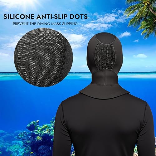 Miniatura 3 de Capucha de buceo de neopreno térmico de 0.118 pulgadas para hombres y mujeres, gorro de neopreno para esnórquel, kayak, vela, surf con ventilación