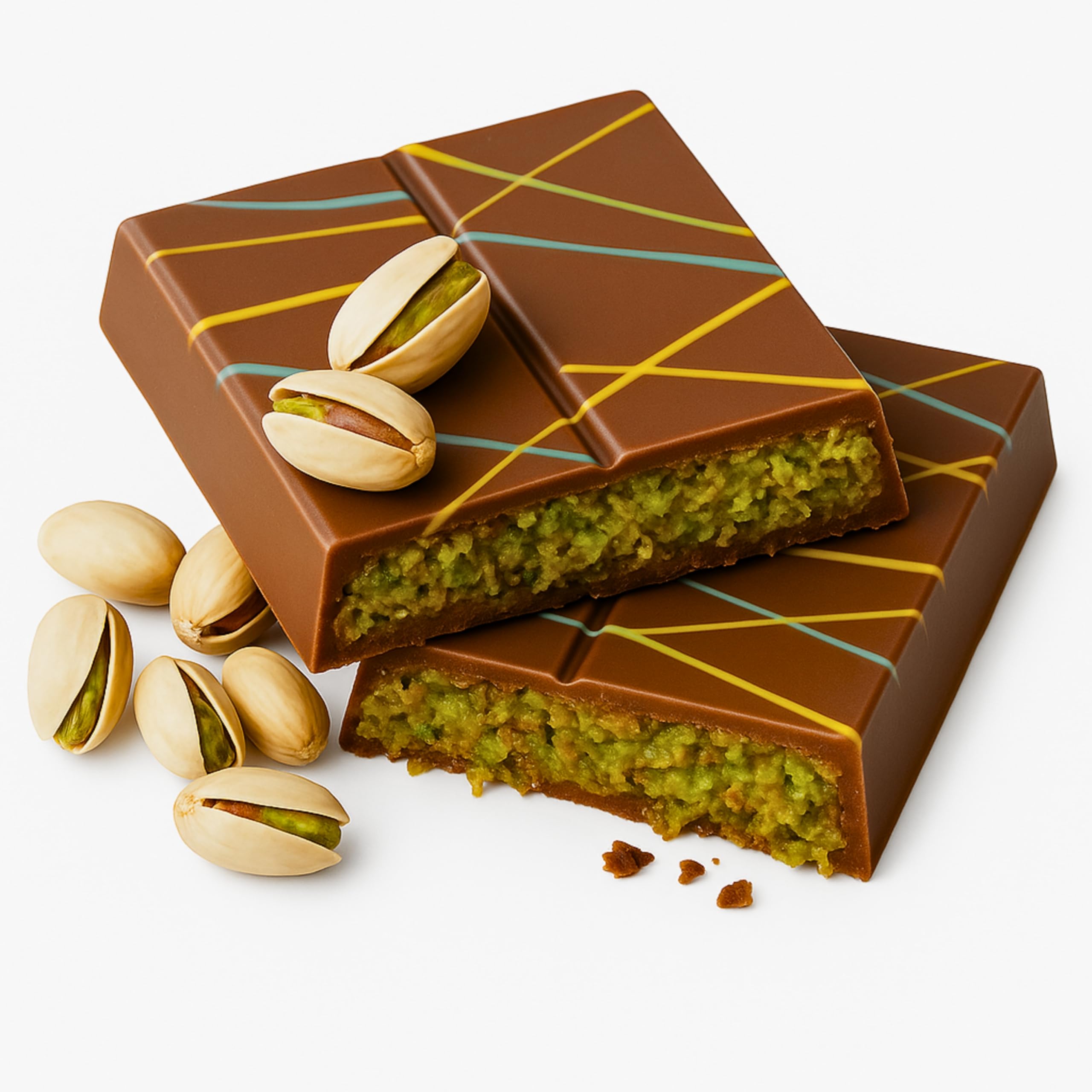 Dubai Chocolate | Chocolate dubai Premium con leche con kadayif y crema de pistacho | Laborawi (95g)