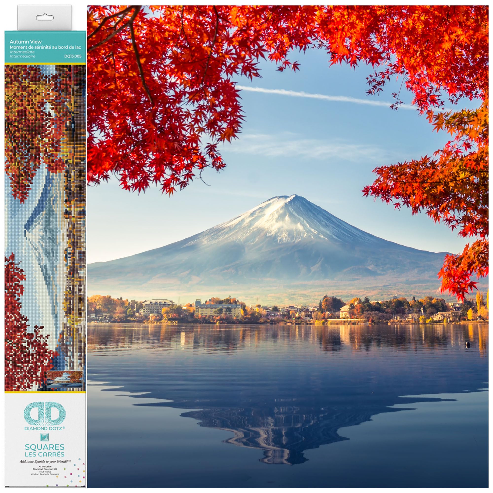 DIAMOND DOTZ 2592662 Original 5D Diamond Painting Squares Set, Mount Fuji im Herbst, DIY Diamant-Malerei-Kit mit quadratischen Glitzersteinen für Erwachsene und Kinder ab 12 Jahren, Advanced