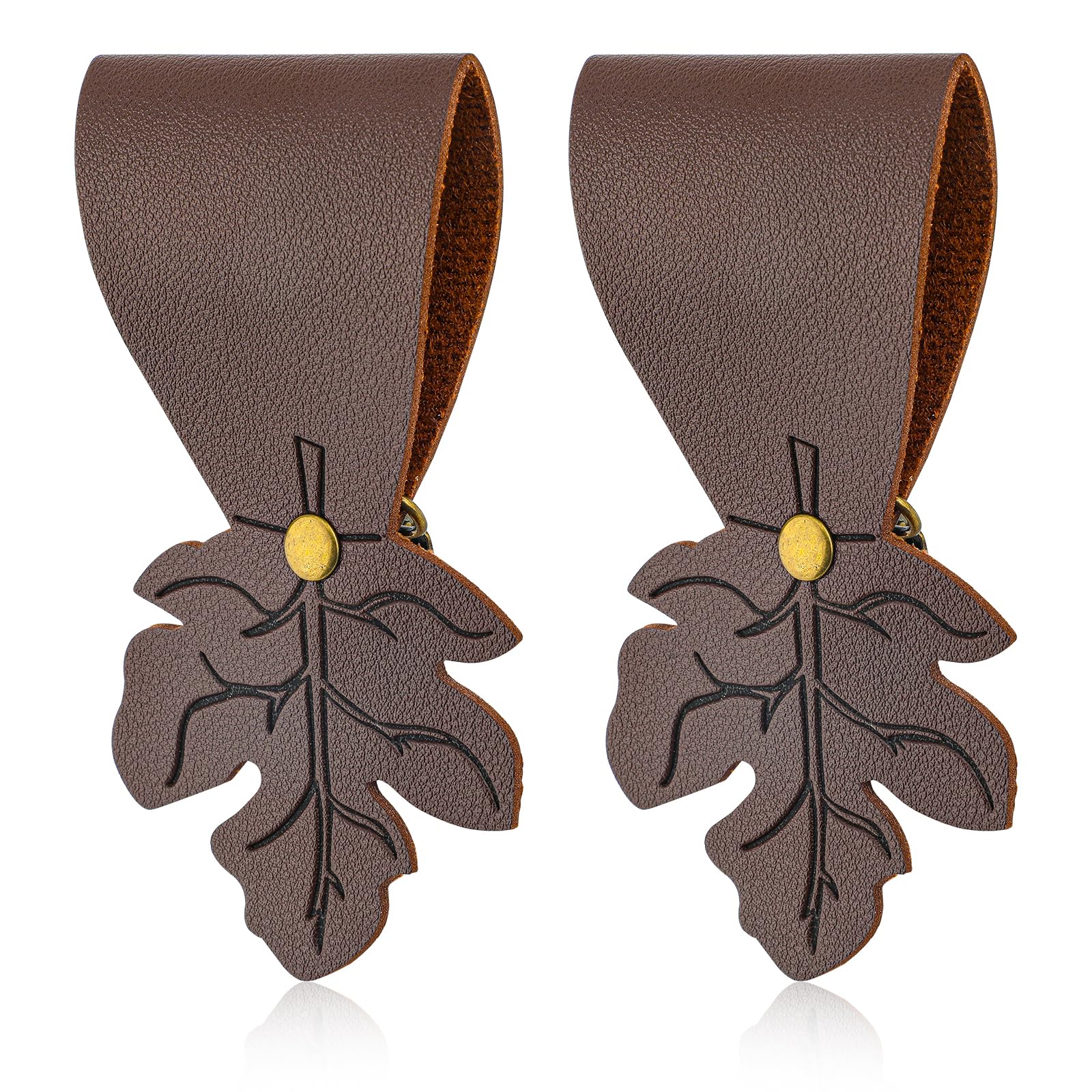 2pcs Renaissance Skirt Hikes, Halloween Maple Leaf Shape Medieval Skirt Hike Belt Accessories Retro Style Design Women Ren Faire Accessories Leaf Skirt Hikes Costume Waistband Accessories (Brown)