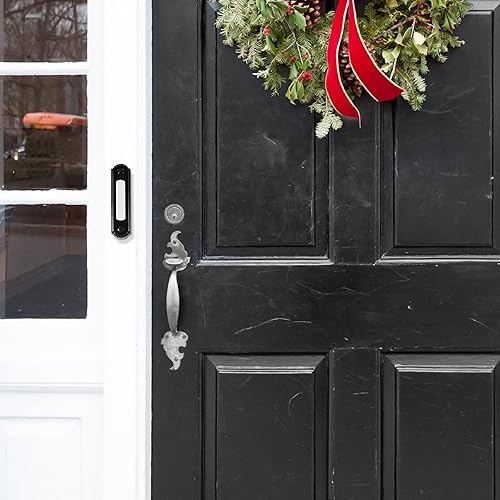 Miniatura 7 de Newhouse Hardware Botón de timbre de puerta de metal con iluminación LED (negro)  Botón de timbre de puerta iluminado de montaje en superficie