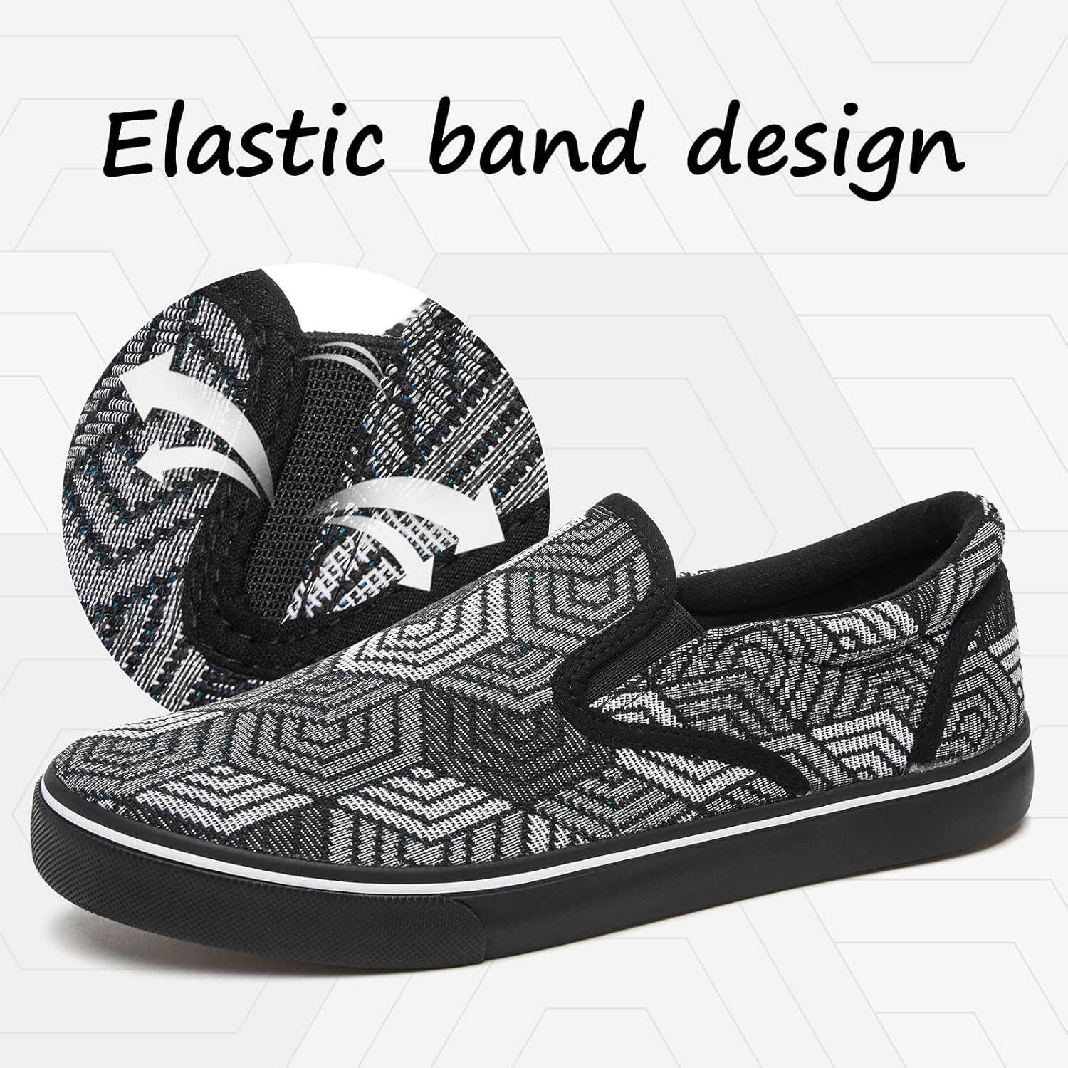 yageyan Mens Slip on Sneakers Loafers Shoes Canvas Black Shoes Canvas Blue Casual Fashion Shoes - Image 2