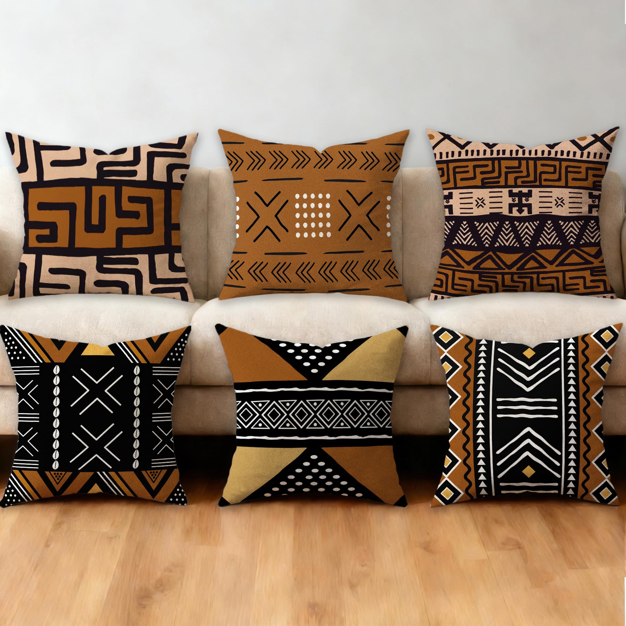 Ceexolliss 6-Piece Mudcloth Covers