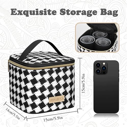 Miniatura 6 de Juego de rodillos para el cabello, 18 rodillos autoadhesivos sin calor con clips y peine, rizadores de salón para estilos de bricolaje, 3 tamaños en