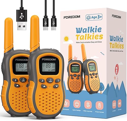 Vista 9 de FOREDOM Walkie Talkies recargables para niños, Walkie Talkies de largo alcance para niños de 3 a 12 años, para niños y niñas, juguetes de cumpleaños