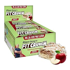 FITCRUNCH Snack Size Protein Bars, 6-Layer Baked Bar, 3g of Sugar & Soft Cake Core (9 Bars, Apple Pie)