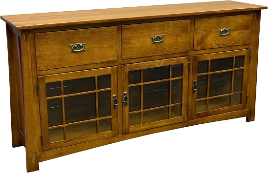 Crafters and Weavers Arts & Crifts Craftsman Style Quarter Sawn Oak Sideboard - 72"