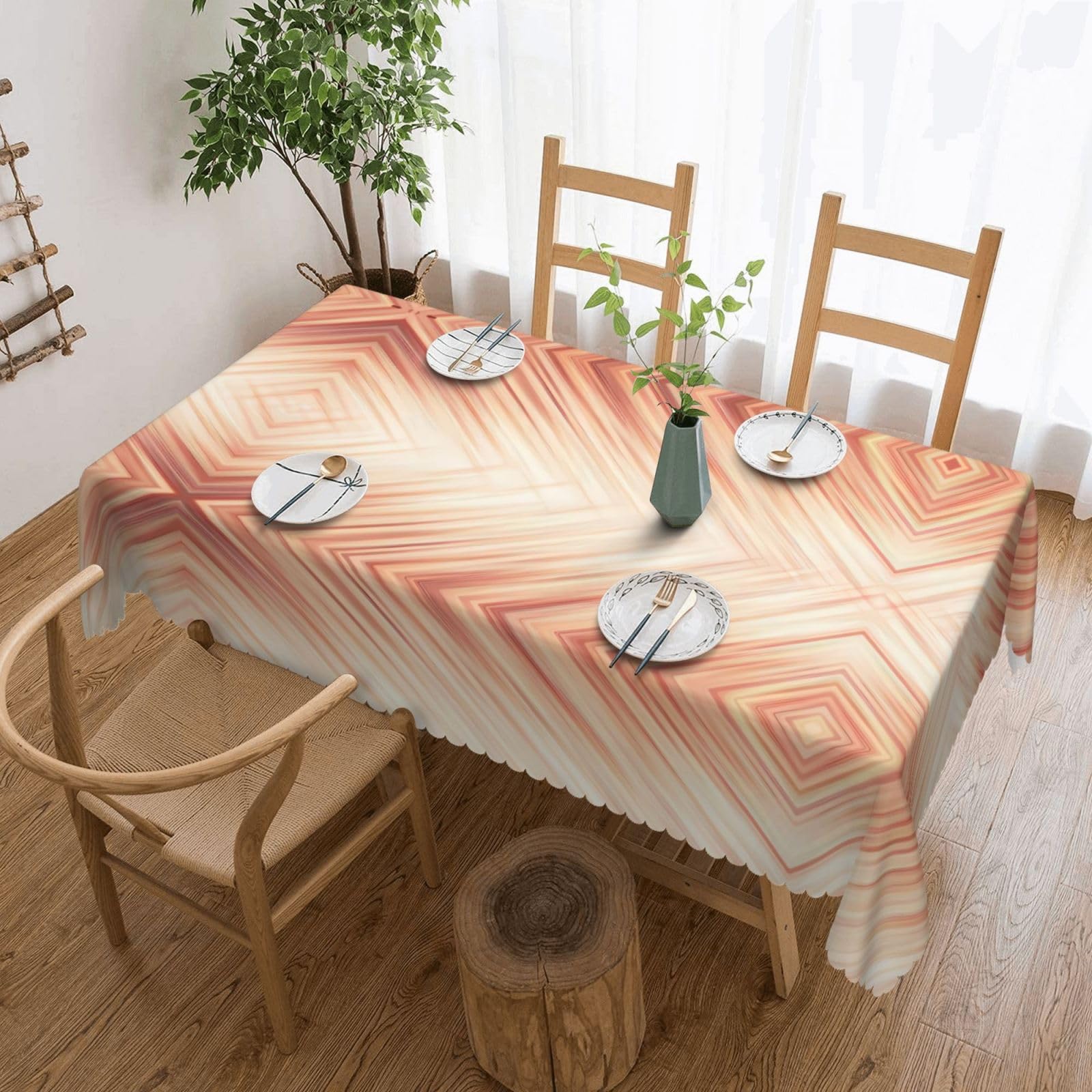 HLSBSSL Abstract Art Patterned square lace tablecloth, wrinkle-resistant and durable, suitable for dining tables, parties, etc.