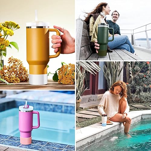 Miniatura 6 de Paquete de 2 botas de silicona para Stanley Quencher Adventure de 40 onzas y Stanley IceFlow de 30 onzas y 20 onzas, reduce los arañazos de ruido de