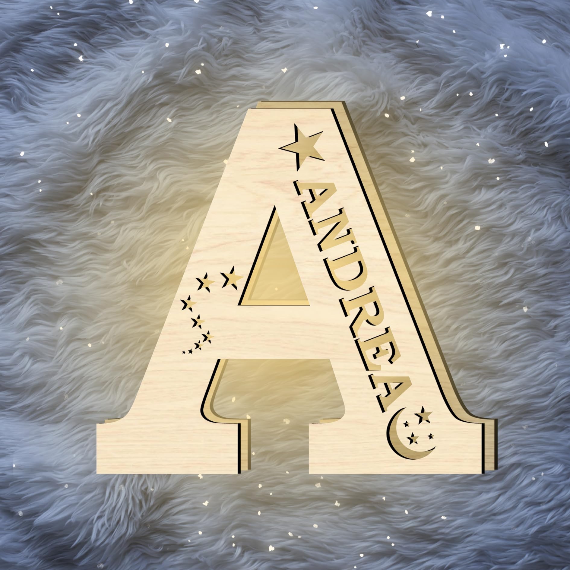 Lámpara de carta LED personalizada de madera con grabado escritorio nombre carta lámpara de noche decoración para el hogar regalo niños cumpleaños idea regalo decoración
