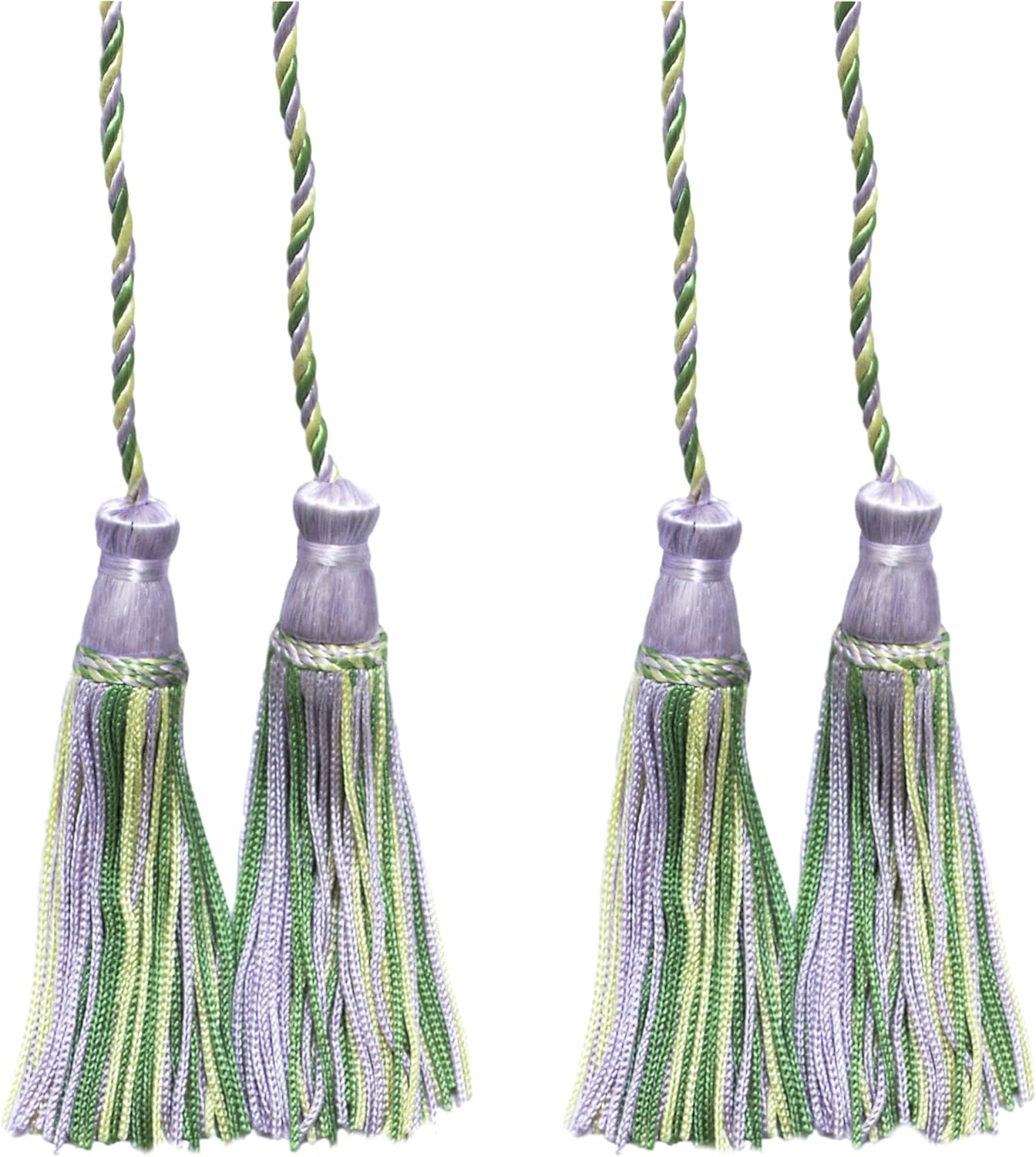 DÉCOPRO Decorative Handcrafted Double Tassel Curtain and Drapery Tieback/Holdback 4" Tassel (10cm) 29" Spread (73.5cm) # CDCT White Gold Red #572 (Burgundy Red Wine Red White Gold) Set of 12