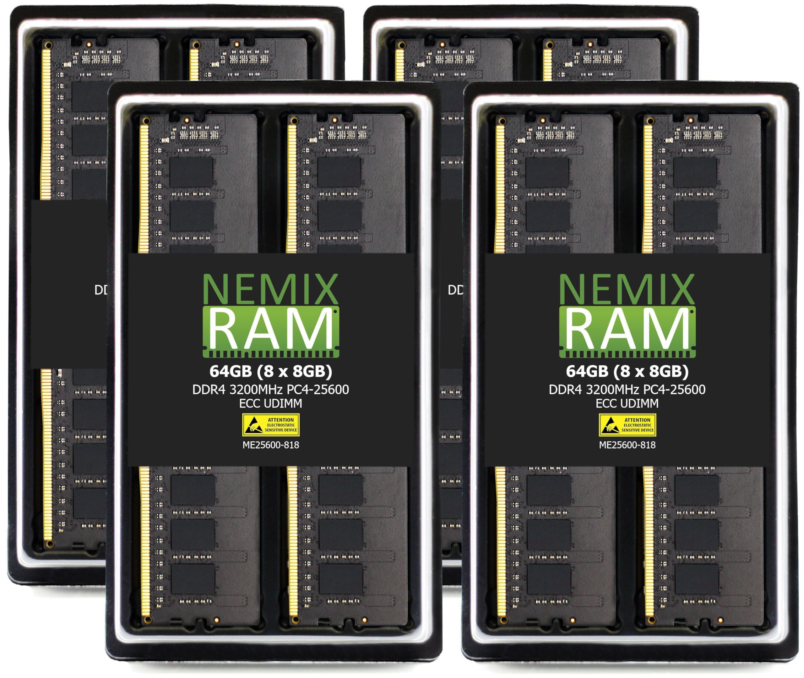 NEMIX RAM 64GB (8X8GB) DDR4 3200MHZ PC4-25600 1Rx8 1.2V CL22 288-PIN ...